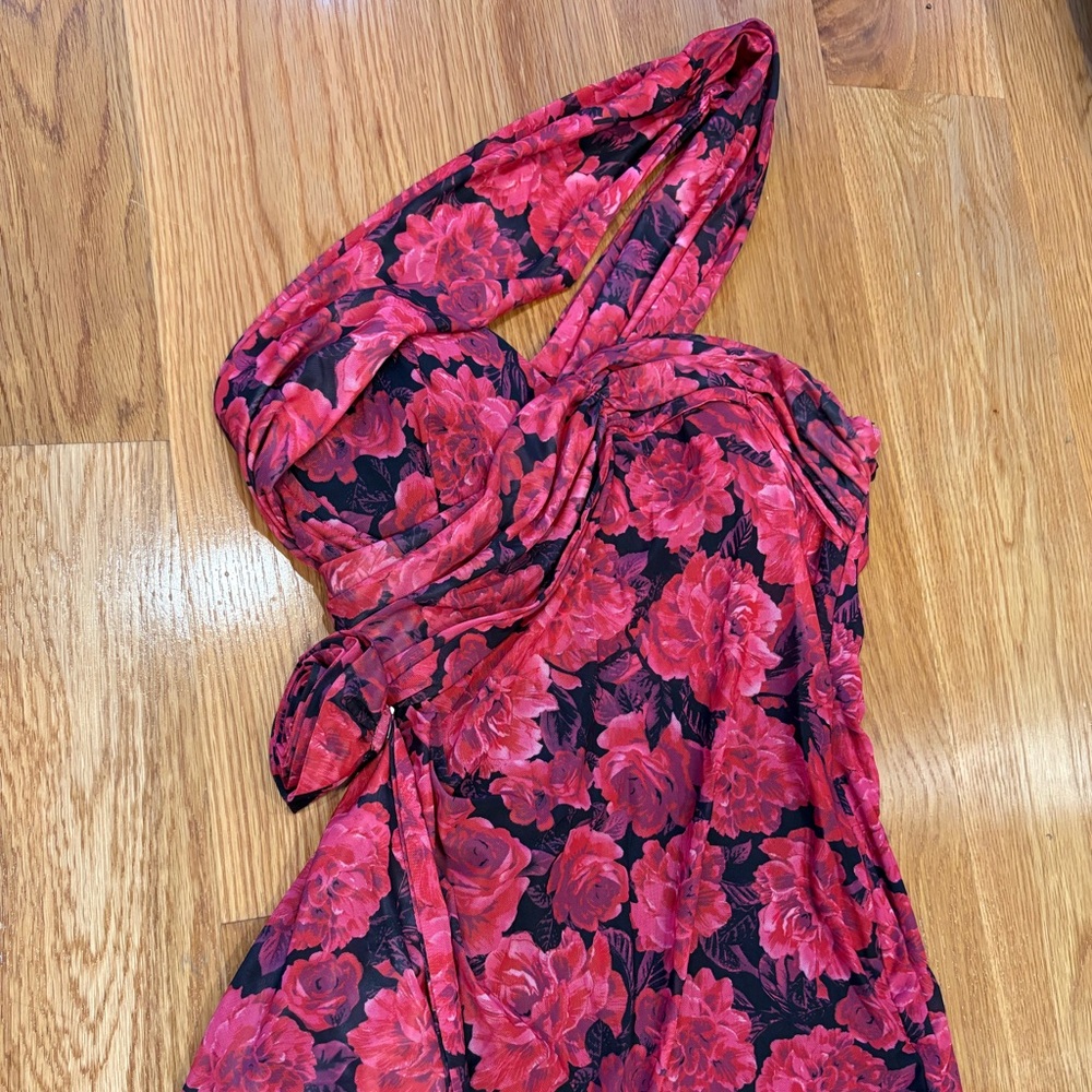 JLUXLABEL One-Shoulder Villa Rosa Floral Maxi Dress (Size XL) - Picture 4 of 7